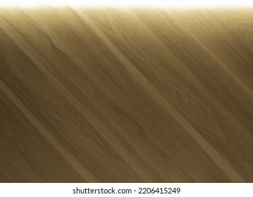 Abstract Background Of Oblique Wood Texture And Light Shining Above. Natural Patterned Wood Floors. Beautiful Artificial Wood Wall Floor. Luxurious. Interior Work. Shop.