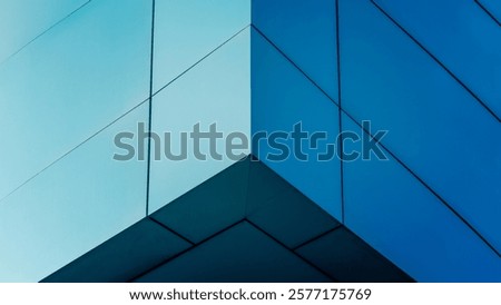 abstract background pattern optical effect perspective geometry blue surface cube with white plane lines