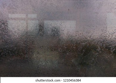 Abstract background photo and pattern circle the window film when heavy raining splashed