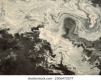 Abstract Background . Pollen in a puddle . Divorces .Beautiful pattern in a puddle.