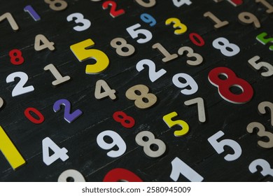 Abstract background with random numbers. Typography background composition.