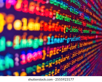 Abstract background with red, orange, blue and pink neon lights and bokeh. Abstract digital background. Blue banner with php language code on development monitor. Pink color. Coding concept. - Powered by Shutterstock - Get 15% off with code: PIKWIZARD15