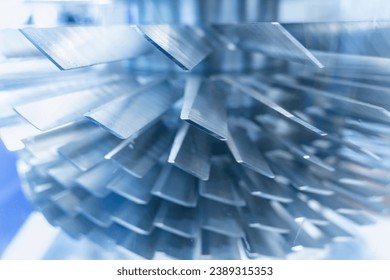 Abstract background of Rotor turbine with several Turbine blades