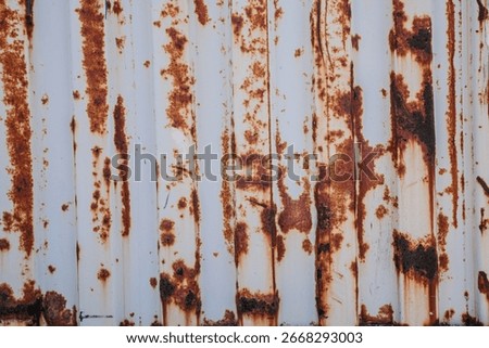 Abstract Background of a Rusted Cargo Container with Weathered Metal Surface and Corrugated Texture