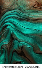 Abstract background from shimmer nail lacquer,chocolate and turquoise colors.Vertical orientation. - Shutterstock ID 2120520011