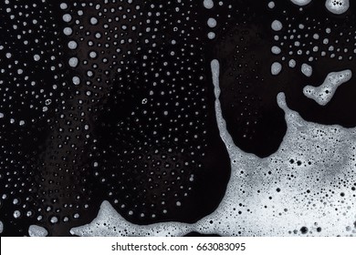 Abstract Background, Soapy Foam Texture On Black