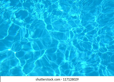 Abstract Background Of Sparkling Cool Blue Water In A Swimming Pool