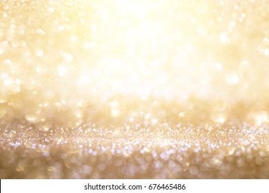 Abstract Background In Sparkling Gold And Silver Bokeh For A Celebratory Concept