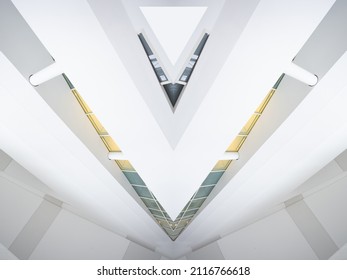 Abstract Background with Symmetrical Shapes of a Modern Building. - Shutterstock ID 2116766618