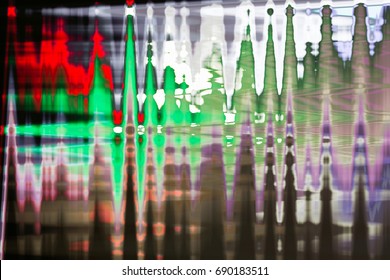 Abstract background with wavy rays of light