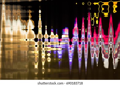 Abstract background with wavy rays of light