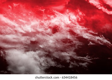 Abstract background of white cloud on red sky.