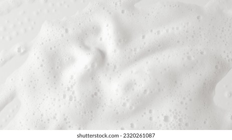 Abstract background white soapy foam texture. Shampoo foam with bubbles