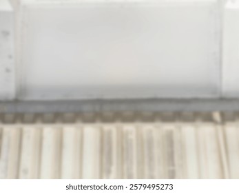 Abstract background without focus, architectural detail of transparent roof of building with white ceiling