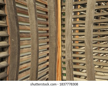 Abstract background with wooden shutter panels for wallpaper - Shutterstock ID 1837778308
