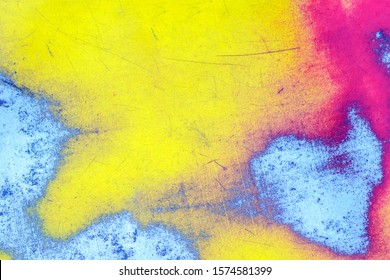 Abstract Background. Yellow-red Paint Polished To A Metal Base