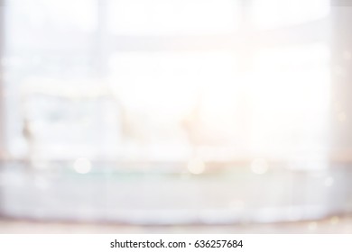 Abstract beautiful blurred shop background. Interior clean cafe pay lifestyle new counter bar concept for banner, billboard, mobile desktop wallpaper solution: Idea for insert create text and number. - Shutterstock ID 636257684