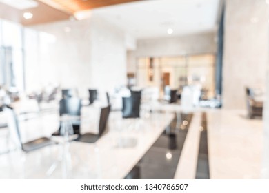 Abstract Beautiful Luxury Blur Hotel Interior For Background