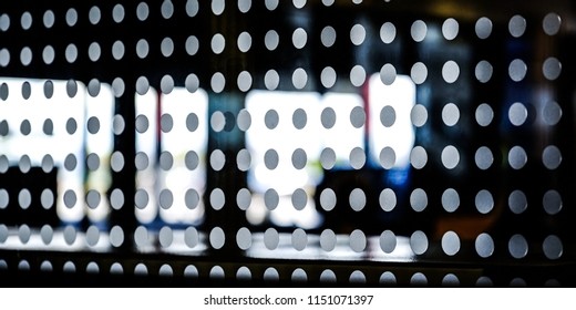 Abstract black background with matte circles on glass