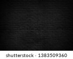 Abstract Black brick wall texture for pattern background. wide panorama picture.