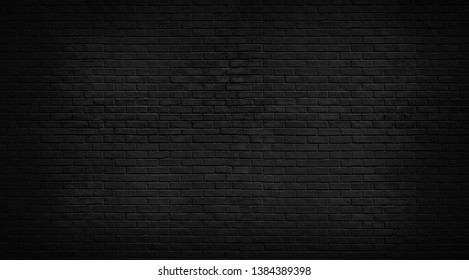 Abstract Black brick wall texture for pattern background. wide panorama picture. - Shutterstock ID 1384389398