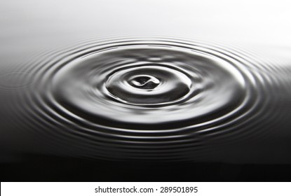 Abstract Black Circle Water Drop Ripple. Liquid Texture Background.