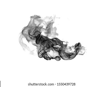 Abstract black smoke isolated on white background