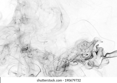 Abstract Black Smoke On White Background