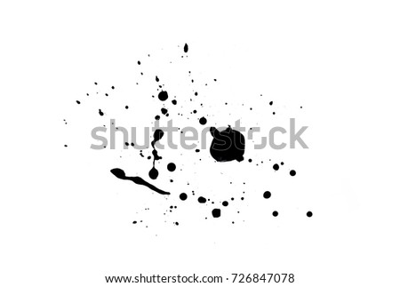 Abstract black watercolor paint splash background. black watercolor splash isolated on white