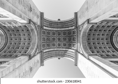 An Abstract Black And White Photo Of Arc De Triumph, Paris