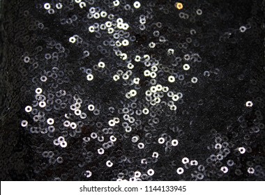 Abstract Black And White Shiny Background With Sequins