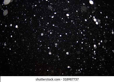 Abstract Black White Snow Texture On Black Background For Overlay