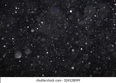 Abstract Black White Snow Texture On Black Background For Overlay