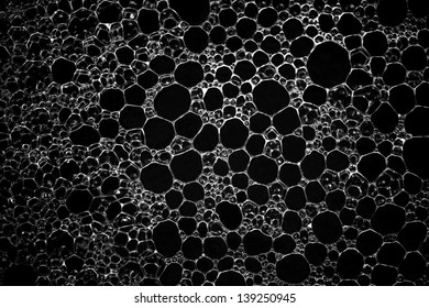 Abstract Black And White Soap Bubble Background