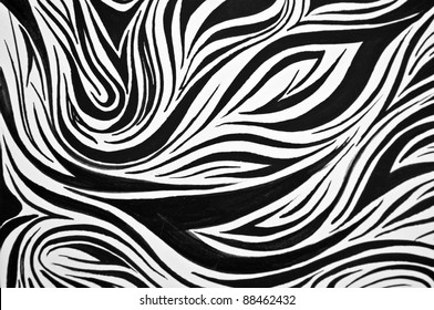 Abstract Black And White Swirl Background