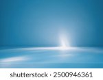  Abstract blue background for product presentation with sunny light and water reflections on wall. Winter background.
