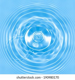 Abstract Blue Circle Water Drop Ripple. Liquid Texture Background.