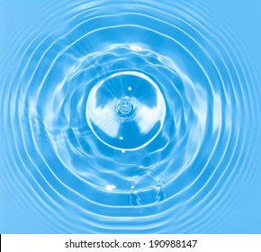 Abstract Blue Circle Water Drop Ripple. Liquid Texture Background.