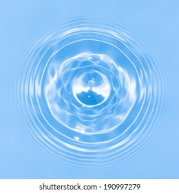 Abstract Blue Circle Water Drop Ripple. Liquid Texture Background.