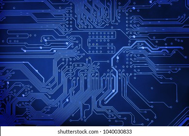 Abstract blue circuit digital background close-up 