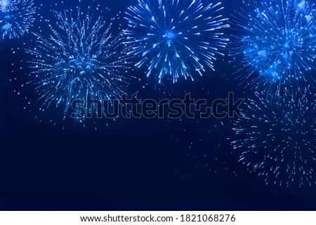 abstract blue fireworks background for celebrate