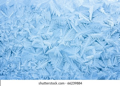 Abstract Blue Frost Background Closeup