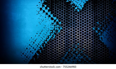 abstract blue metal mesh background