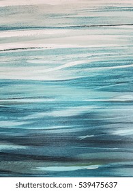 Abstract blue sea wave art painting closeup