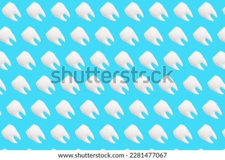 Abstract blue and white tooth pattern background.