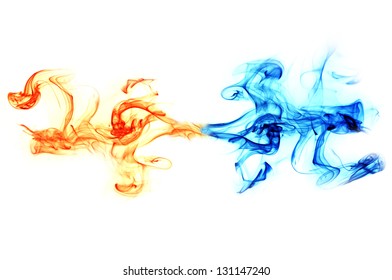 Abstract blue and yellow flame background
