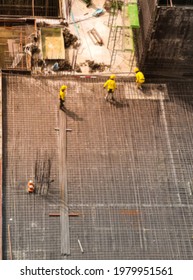 Abstract Blur Aerial View Of Construction Worker In Construction Site ,abstract Blur Background