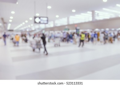 Abstract Blur Airport Interior For Background
