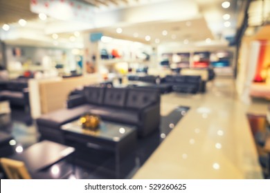 Abstract Blur Background Of Furniture Store On Vintage Filter - Can Use To Display Or Montage On Product