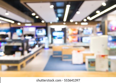 Abstract Blur Background of Home Appliance Store, TV or Television Department - Shutterstock ID 553641397